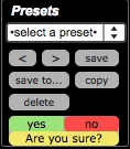 Confirmation dialog asking the user to confirm resetting the Tweaker to factory defaults